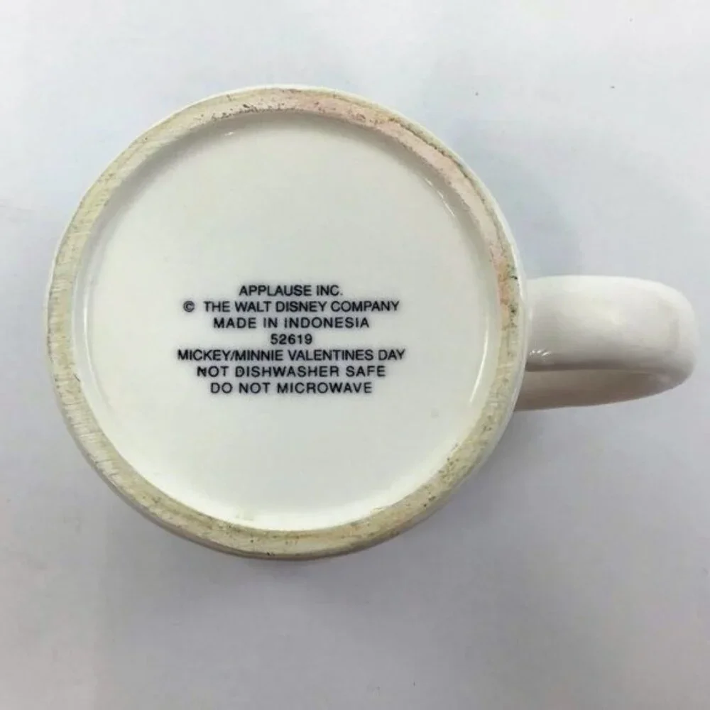 VTG Disney Mickey and Minnie Mouse Heart and Love Valentine Coffee Mug Numbered